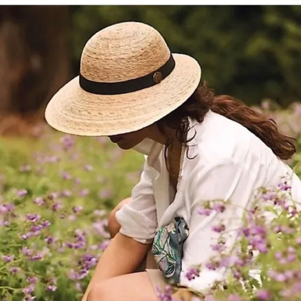 Tula Austin TX Straw Hat Women's Small Woven Round Outdoor Sun Beach Gardening